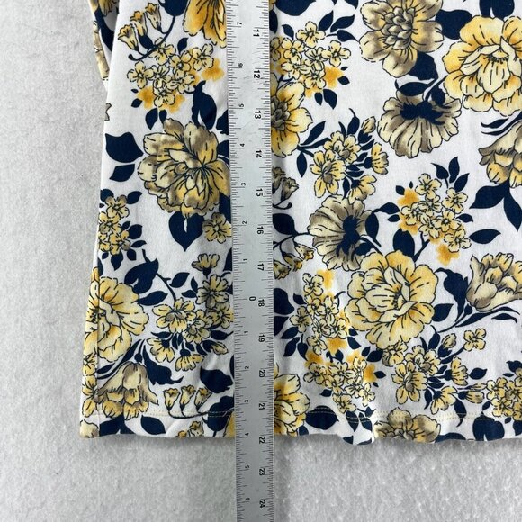 Laura Scott T Shirt Women PS White Yellow Floral Pullover Round Neck Cottagecore - Picture 5 of 12